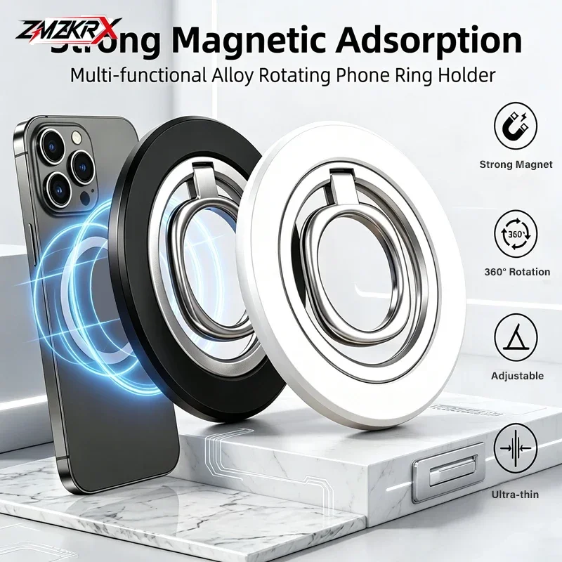 Magnetic Phone Holder for Magsafe Cellphone 360° Rotation Folding Bracket Finger Ring Magnet Stand for iPhone 17 16 Pro Samsung