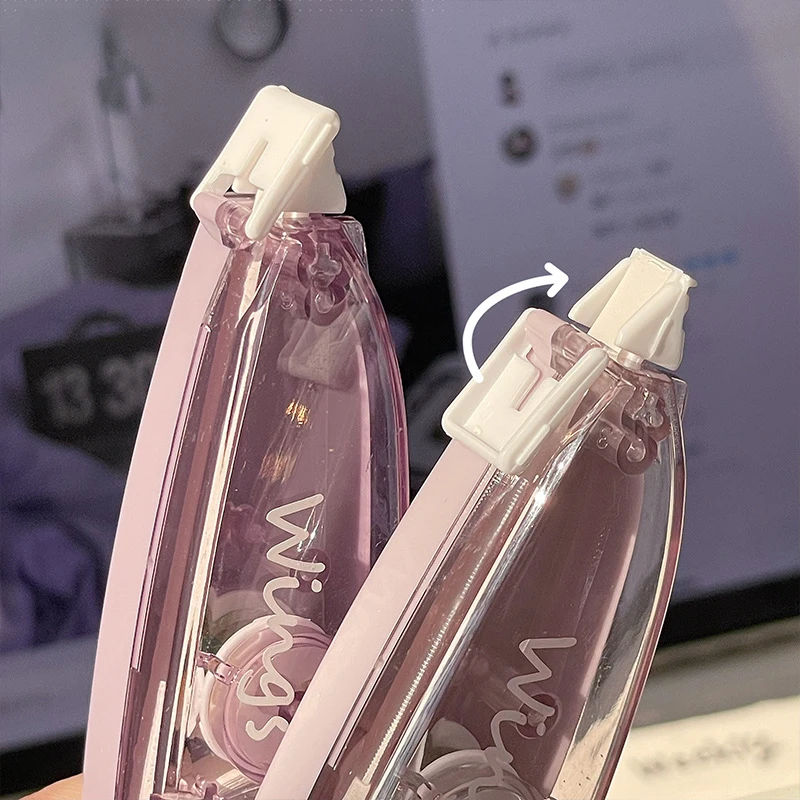 Gradient Flip Cover Correction With Pen Shaped Mute Mini Correction With Ins Set, Large Capacity, Smooth Word Changing