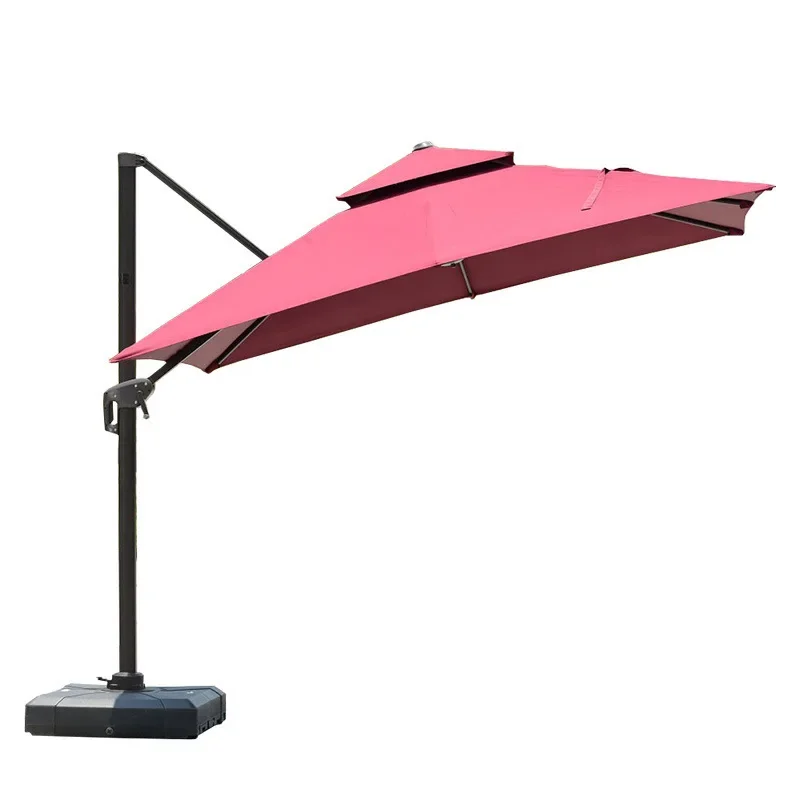 Outdoor Parasol Court Villa Rooftop Leisure Balcony Garden Terrace Square Sun Stand Large Umbrella Roman Umbrella