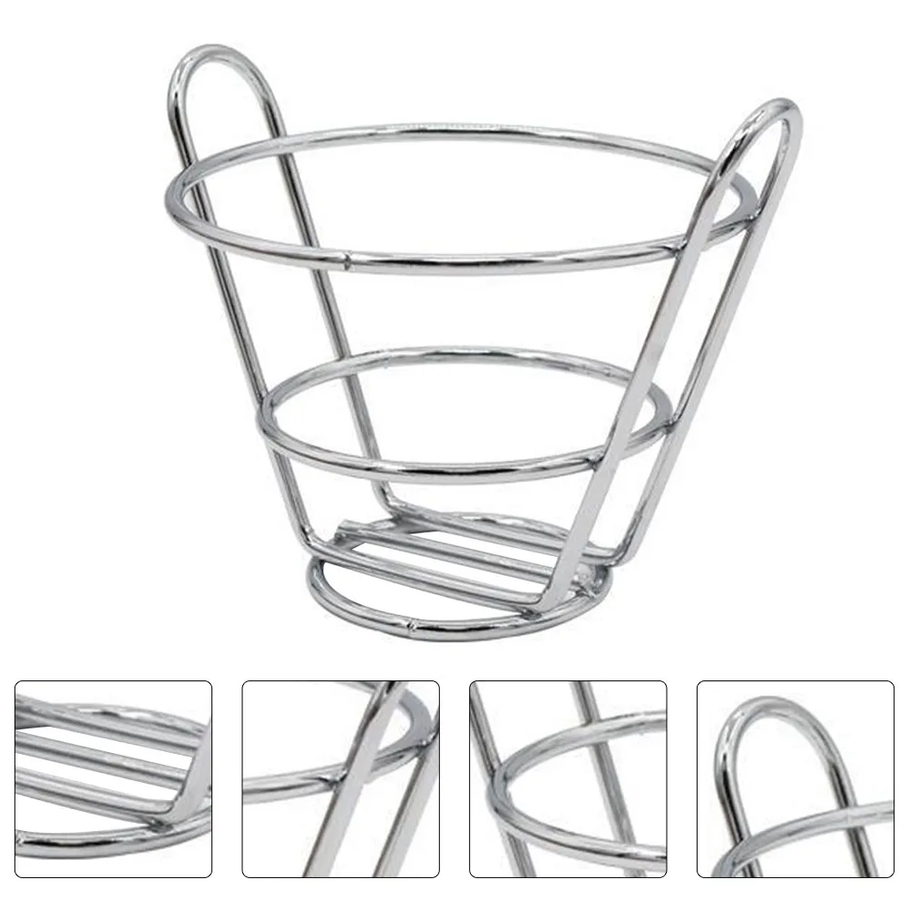 1 unidad de cesta para patatas fritas de acero inoxidable de alta resistencia, recipiente para aperitivos para el hogar, restaurantes y puestos de comida, para servir patatas fritas
