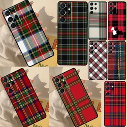 Clan Stewart Dress Tartan Plaid Pattern Case For Samsung Galaxy S21 S22 Ultra S20 FE S8 S9 S10 Note 10 Plus Note 20 Ultra Cover