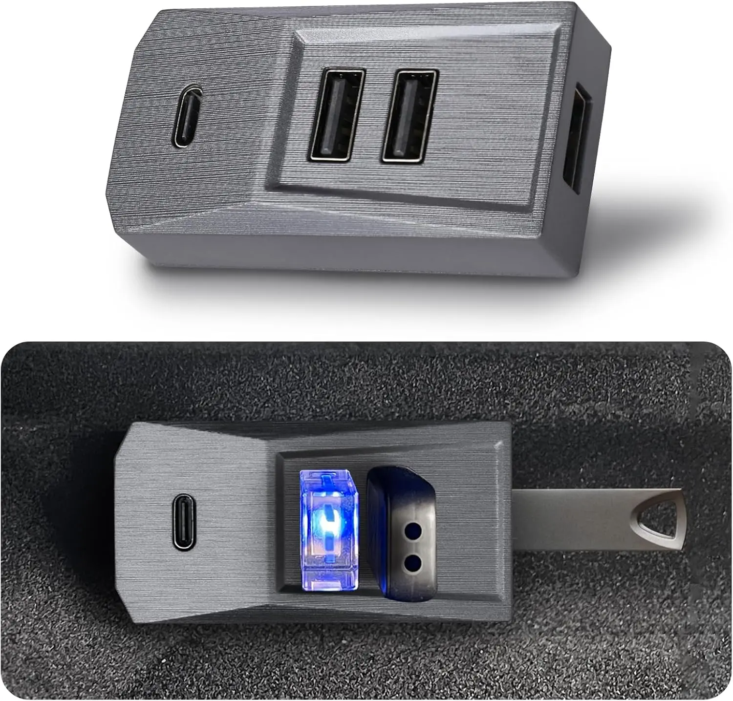 

Glove Box Docking Station USB Hub for Tesla Model YL Y Juniper 2025 Launch Model 3 Highland 2024 Type-C Port Digital Splitter