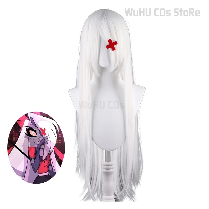 

NinoNiko/Аниме Хазбин Вагги Косплей Отель Вагги Парик С Бантом Шпилька Вагги 100 см Женщины Хэллоуин Косплей