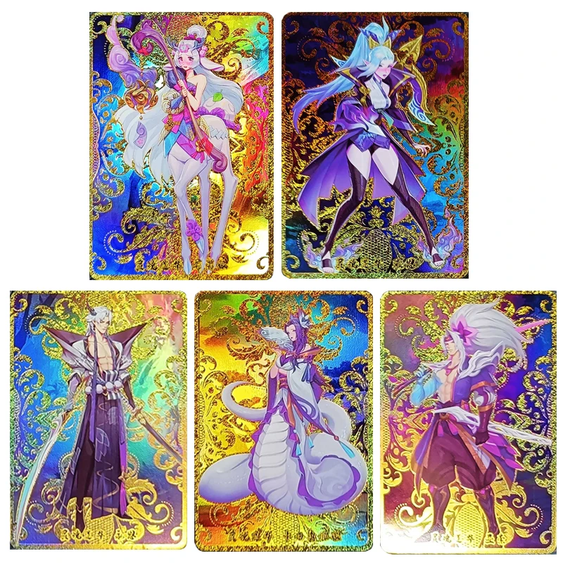 

League of Legends Soul Lotus Blossom DIY Yasuo Lilia Yon Ahri Hot stamping glitter collectible card Christmas birthday gift