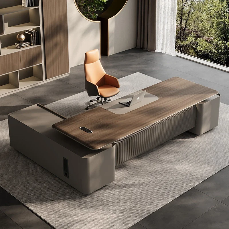 #Executive Desk and Chair Set High-End Luxury Modern Office Furniture with Artificial Board Customizable No Assembly Required