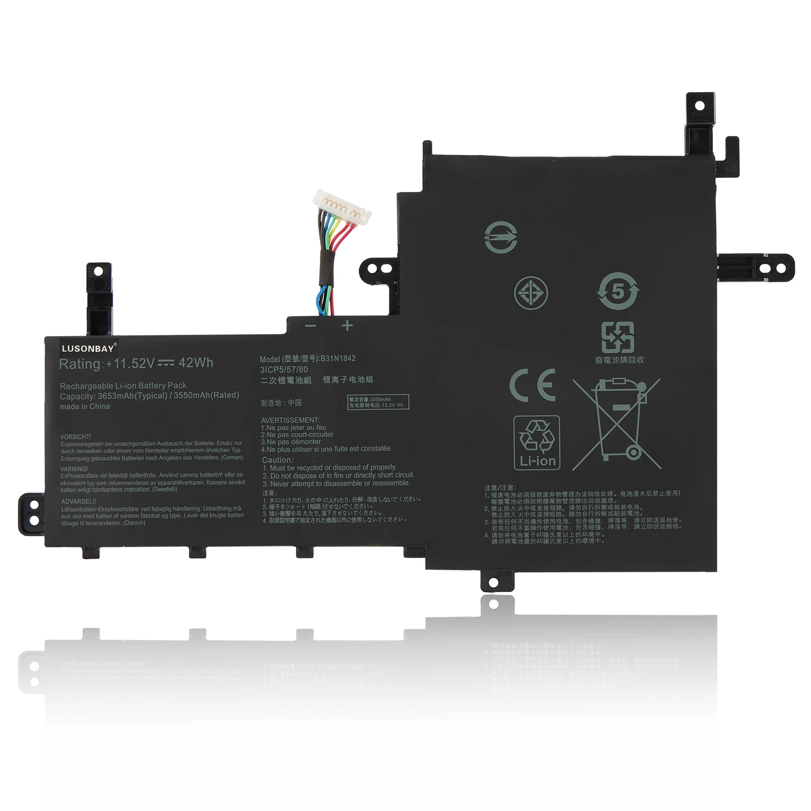 

LUSONBAY 42WH B31N1842 Laptop Battery For ASUS VivoBook 15 F513EA K513E KM513UA M513IA S513EA S531F S533UA X513EA X531FA X531FL
