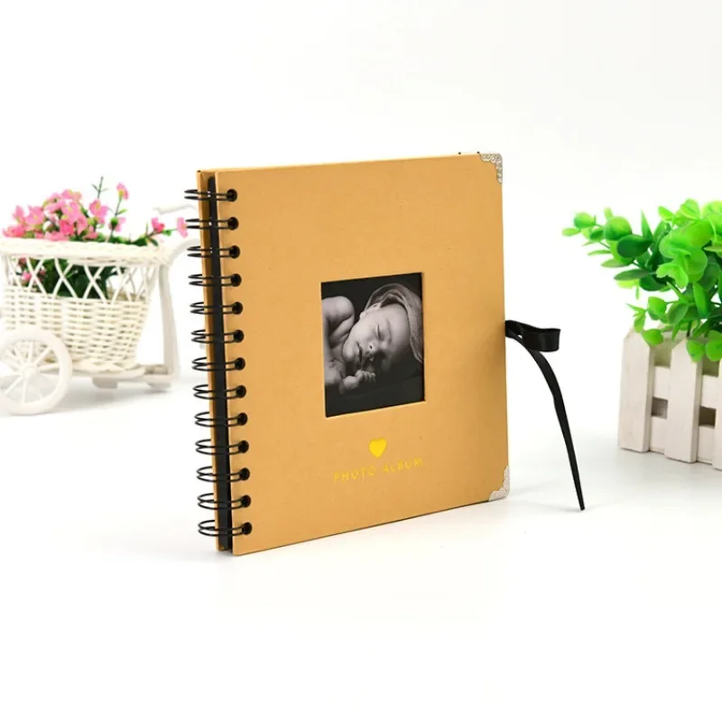 Fashion Stick Photo Album DIY Handmade Creative Scrapbook Journal for Baby Grow Family Wedding Picture Candy Color Photo Albums