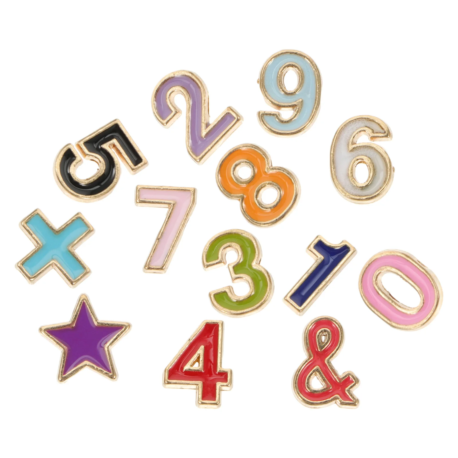 Breloques en alliage pour décoration de Bracelet, 13 pièces, symboles, chiffres, ornements en forme de matériaux exquis faits à la main