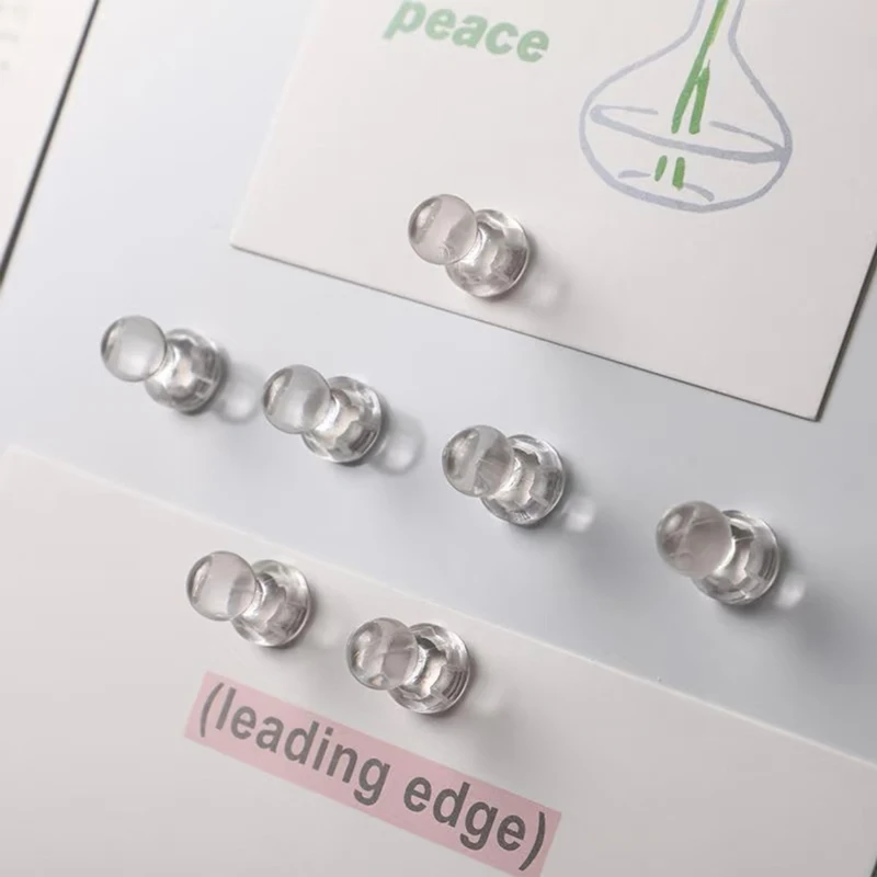 Invisible Clear Fridge Magnets Push Pin Style 10pcs Transparent Magnetic Thumbtack Photo Note Holder Display Pin Whiteboard