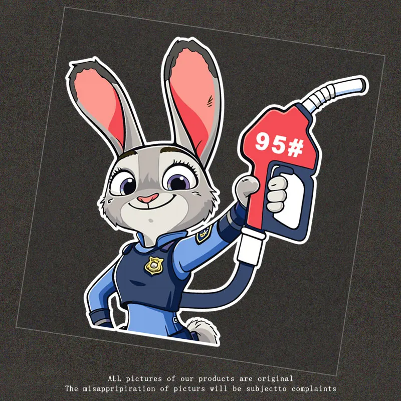 

Zootopia Officer Judy Vinyl Stickers #92 #95 #98 Cute Decorative Gas Cap Stickers for Car Charging Ports Accessories