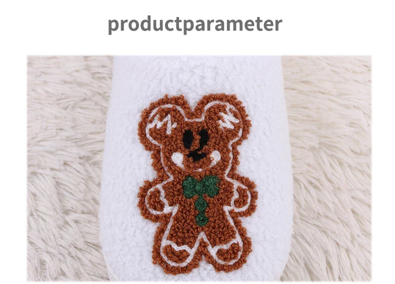 SHAJI Unisex Lebkuchen-Weihnachts-Plüschpantoffeln Warm Gemütlich Leicht Geräuscharm Hausschuhe für Weihnachtsgeschenk – Detail 10