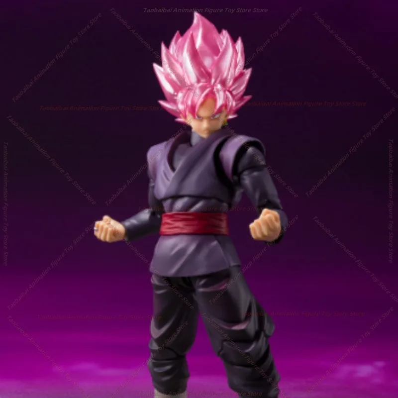 Bandai SHF Dragon Ball Super Black Goku Goku Black and Red Pink Hair Zamasu Poseable Action Figure Toy Collectible Gift Anime