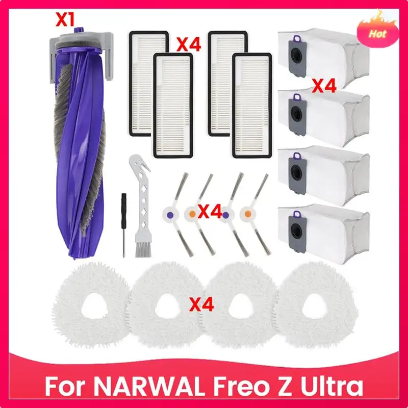 

Новые аксессуары для робота-пылесоса NARWAL Freo Z Ultra, запасные части, основная щетка, боковая щетка, фильтр, подушечки для швабры, мешки для пыли
