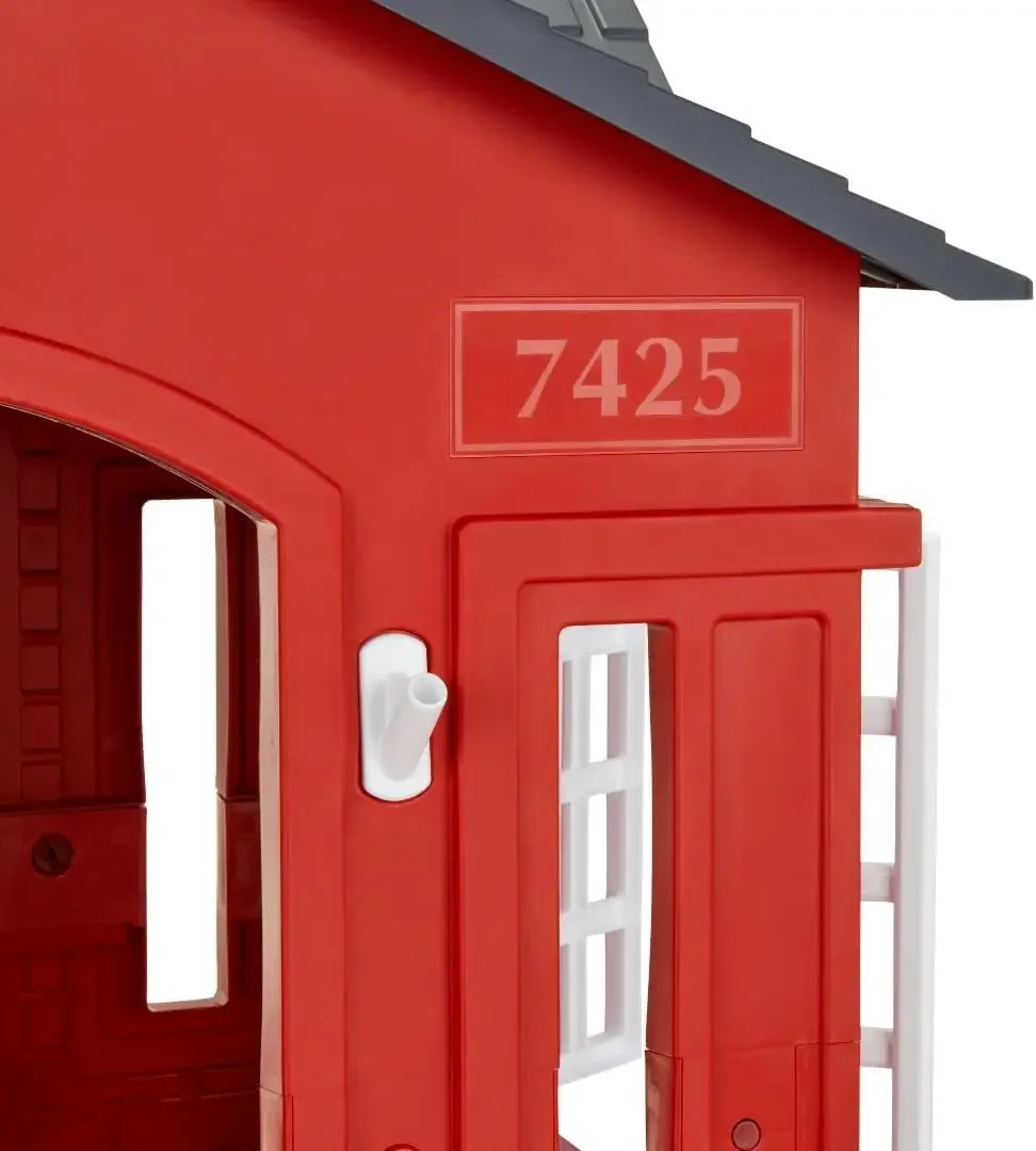 Cape Cottage Playhouse with Working Door, Windows, and Shutters - Red| For Kids 2-6 Years Old