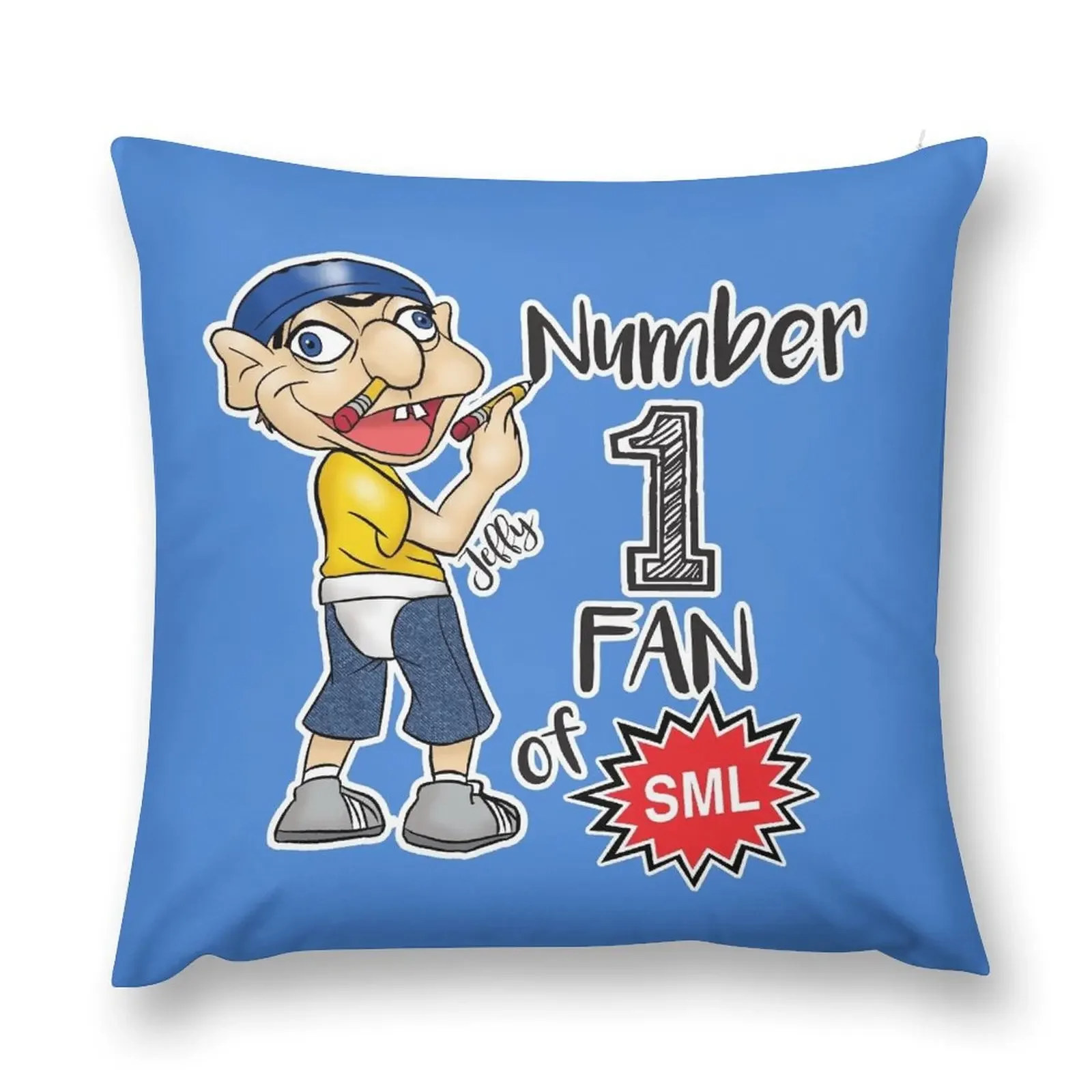 

Jeffy #1 Fan - Funny SML Character Throw Pillow luxury throw pillow covers Marble Cushion Cover pillow