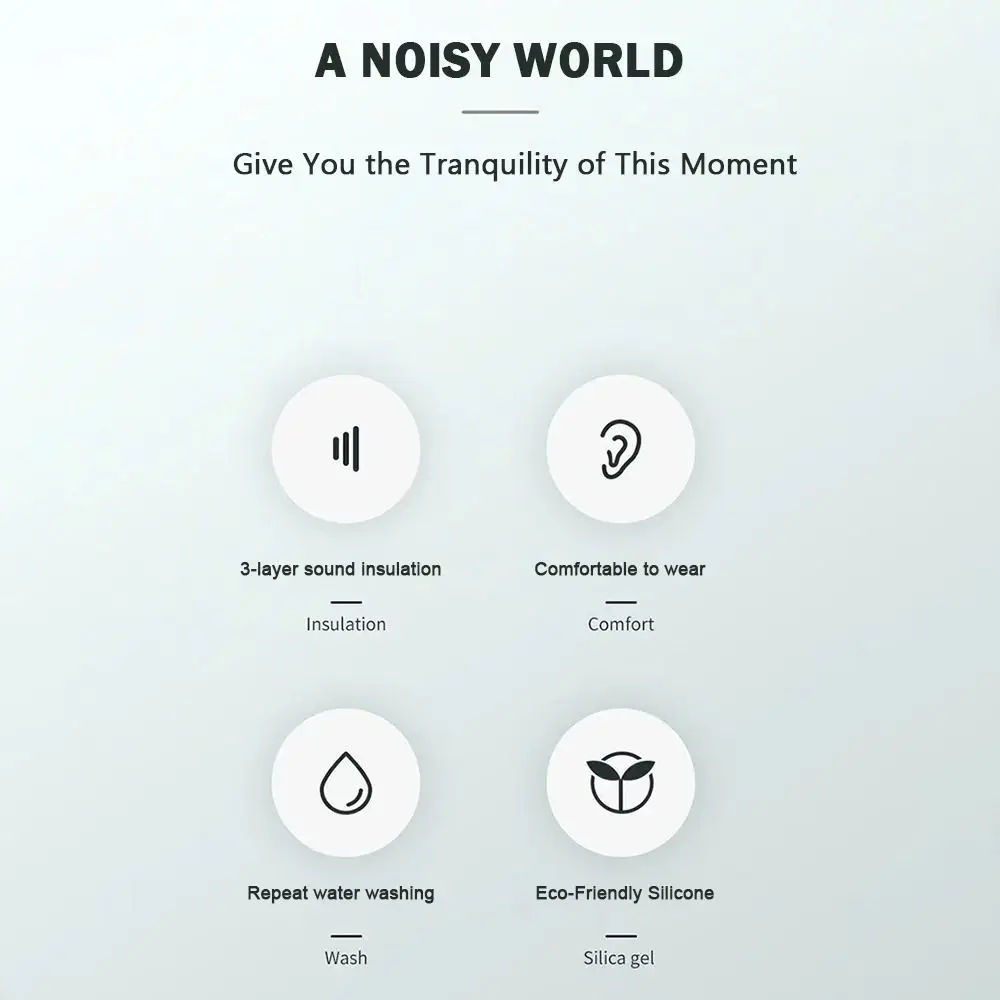 سدادات أذن من السيليكون الناعم لحماية الأذن، سدادات أذن متعددة الاستخدام لإلغاء الضوضاء، منع الضوضاء، تقليل الضوضاء #4