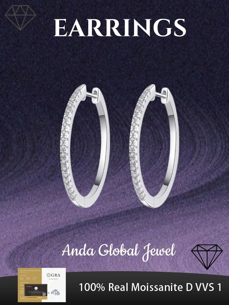 

GRA Moissanite 925 Sterling Silver Earrings Are Fashionable and Elegant for Women Suitable for Daily Wear As The First Choice