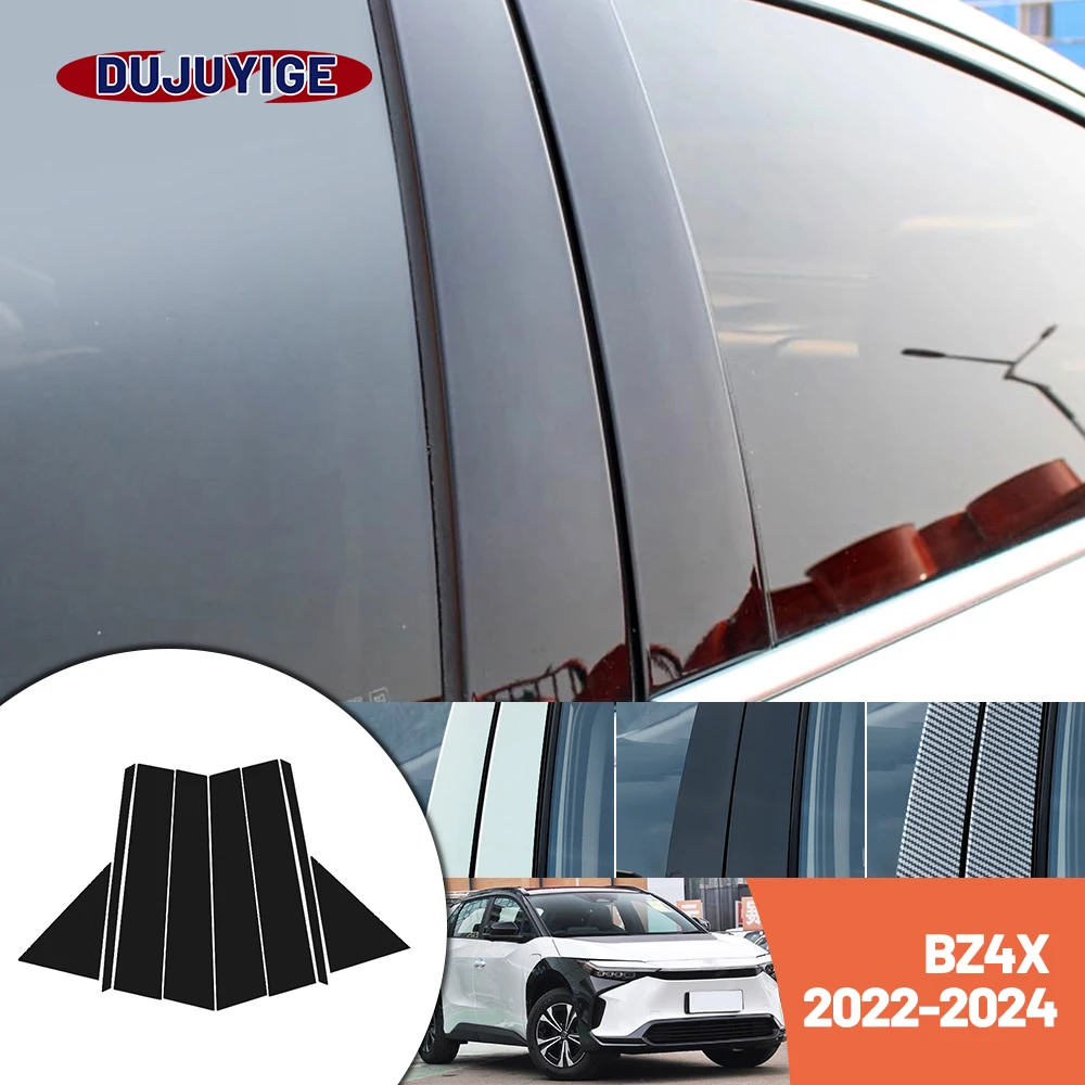 

Bright black carbon fiber door and window B C Pillar sticker suitable For Toyota BZ4X 2022-2024 2023