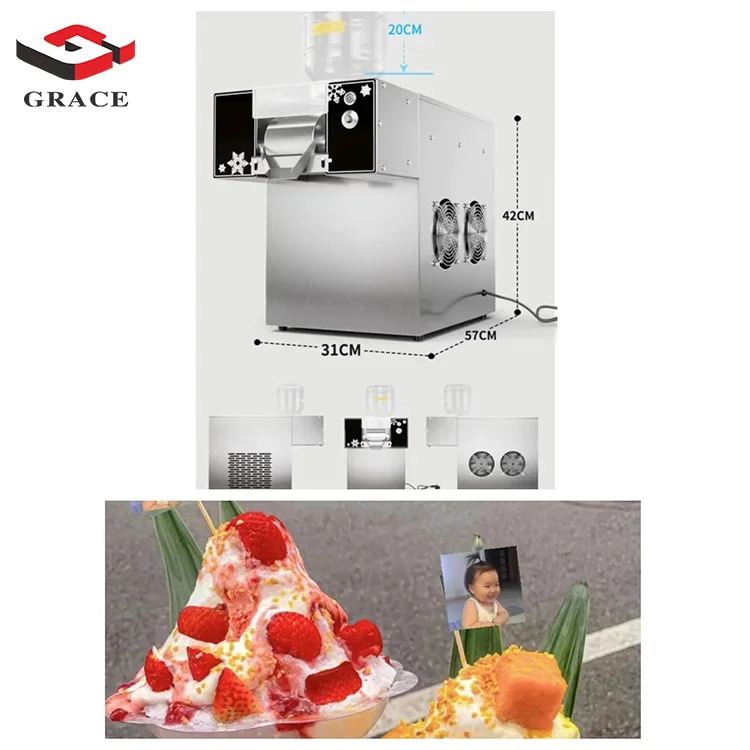 Grace Professional Commercial Ice Crusher Portable SnowFlake Shaved Ice Machine Ice Maker