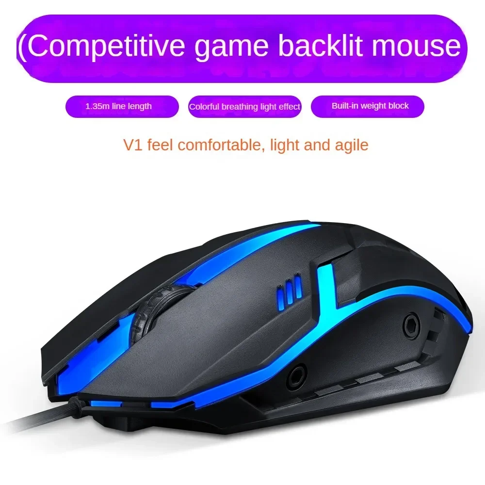 T-WOLF V1  Wired Gaming Mouse 1200 DPI Optical 3 Buttons Game mouse For PC Laptop Computer E-sports USB Mice gaming accessories