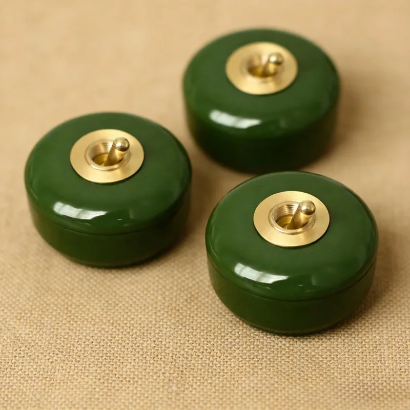 

3 шт./лот, винтажные тумблеры, светодиодные металлические латунные переключатели с рычагом, черные, белые, зеленые, для домашнего декора, ретро-круглые керамические фарфоровые выключатели