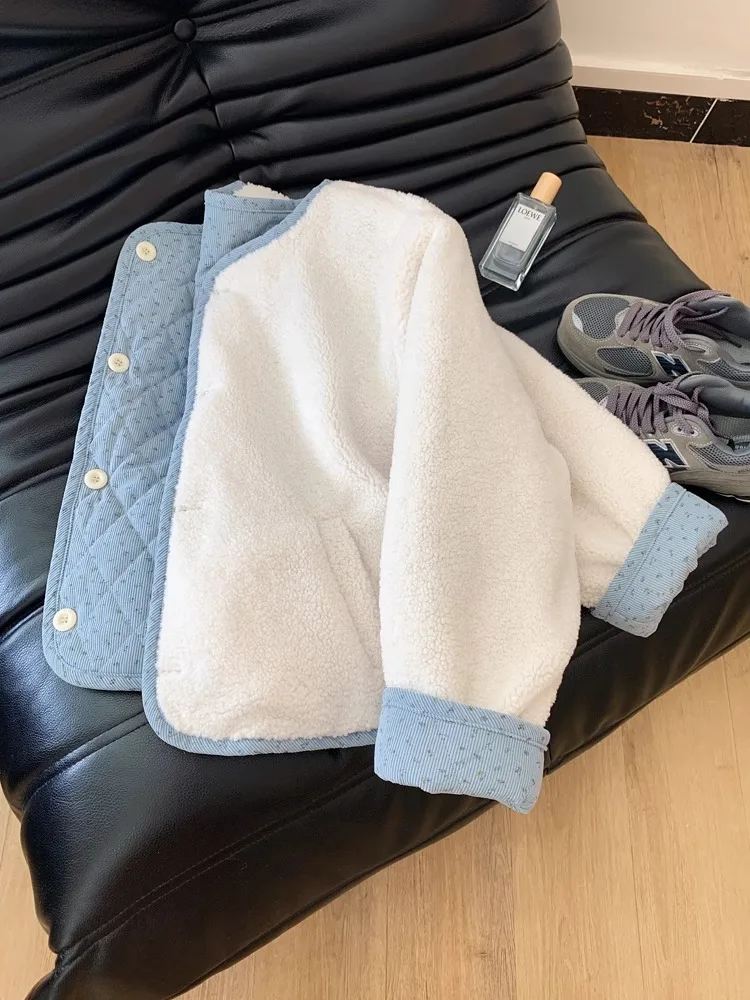 الأزهار طباعة فرو الضأن طوق القطن Jaet جولة Ne الرجال النساء الدافئة الخريف الشتاء معطف الكورية Sle فضفاضة تناسب على الانترنت الحصري