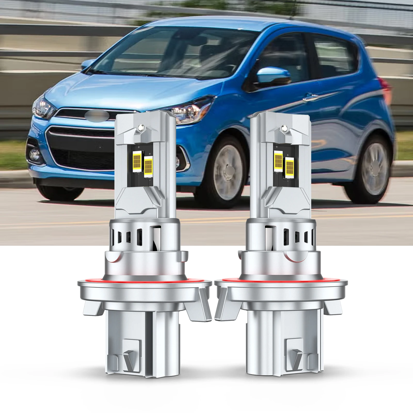 for Chevrolet Spark 2013-2020 2X H13 9008 LED Headlight Bulbs 70W 6000K Hi/Lo Beam Super Bright White