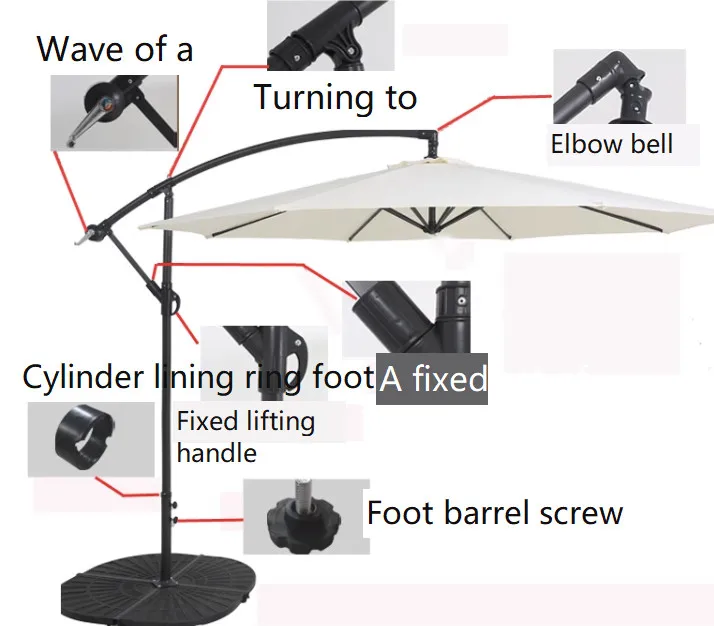 Imagem -02 - Banana Umbrella Steering Bracket Punho para Parasol ao ar Livre Lidar com Peças