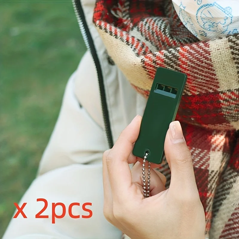 2pcs Fashion Whistle Key Pendant Triple Frequency Outdoor Survival Whistle Lifeguard Whistle Practical Small Tool Pendant