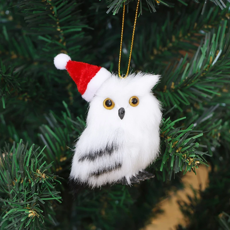 Simulation Owl Ornament Cute Furry Home Decoration Ornament Adornment Simulation Action Figures Christmas Kids Gift