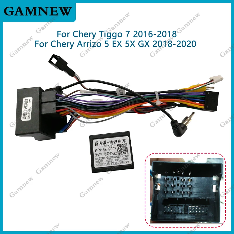 

Car Wiring Harness Adapter With Canbus Box Decoder For Chery Tiggo 7 Arrizo 5 EX 5X GX Android Power Cable QR-RZ-07