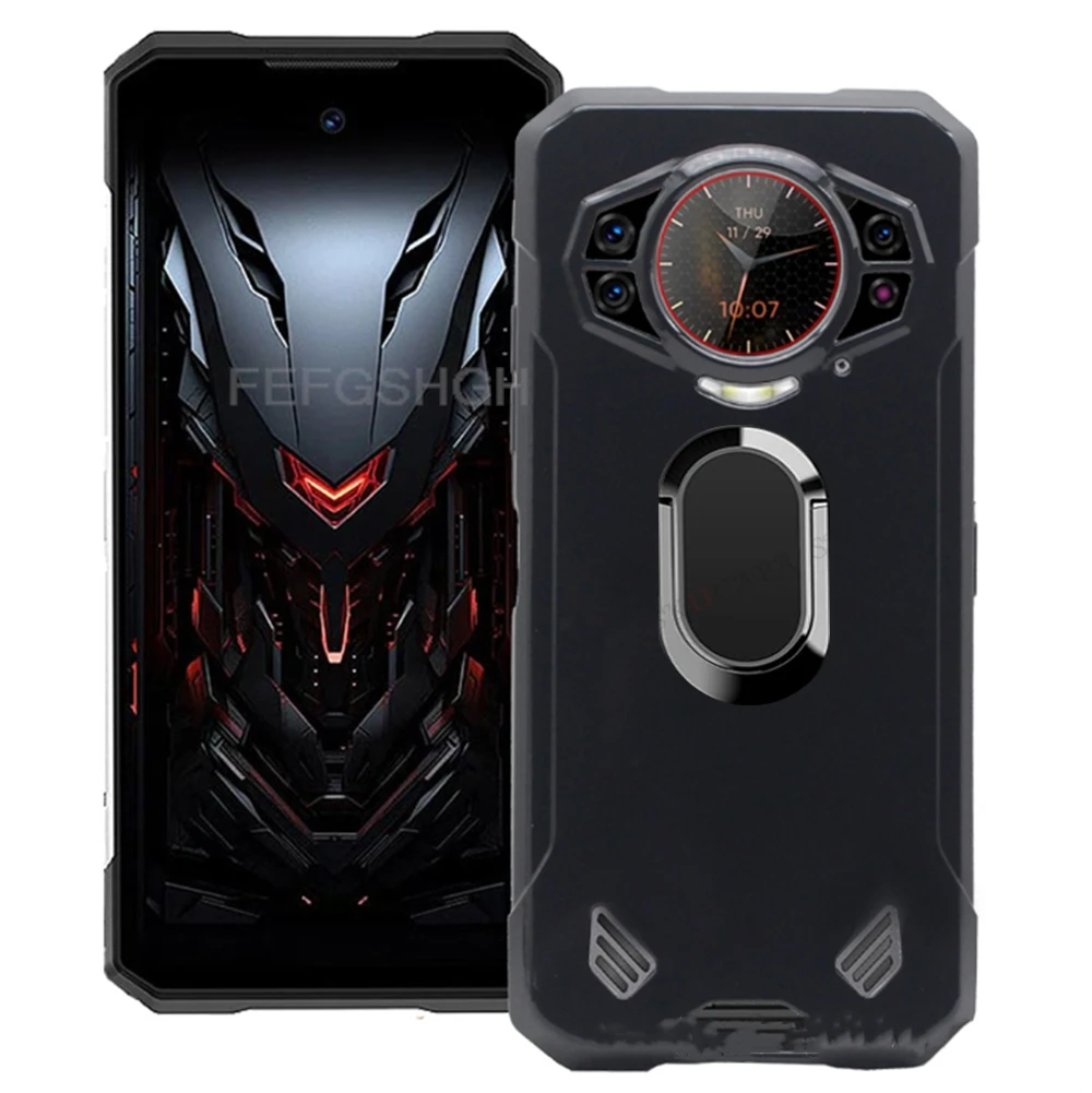 For Doogee S200 Plus X S200Plus S200X 6.72" DoogeeS200 Back Ring Holder Bracket Phone Case Smartphone TPU Soft Silicone Cover