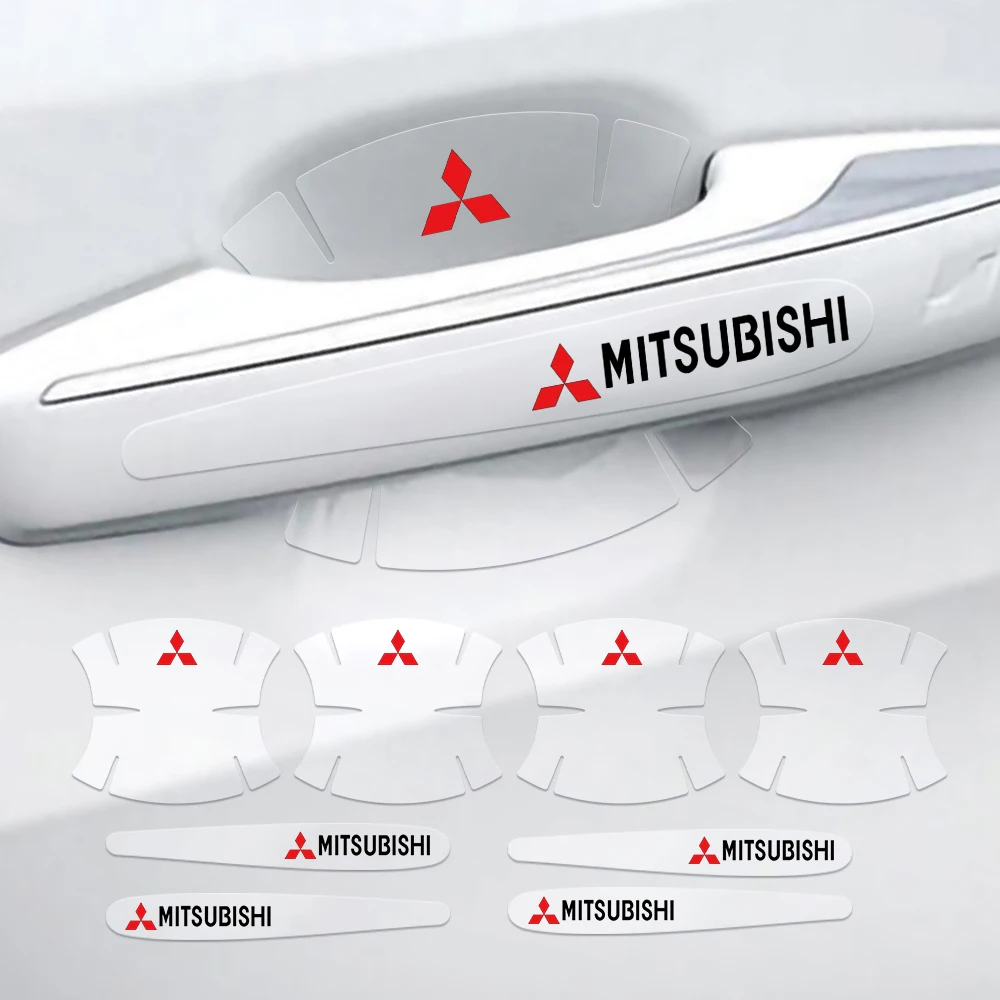 

4/8 шт., защитная пленка для дверных ручек автомобиля, защитная пленка от царапин, наклейка для Mitsubishi Asx Outlander Xl 3 Ralliart L200 EX10 Pajero