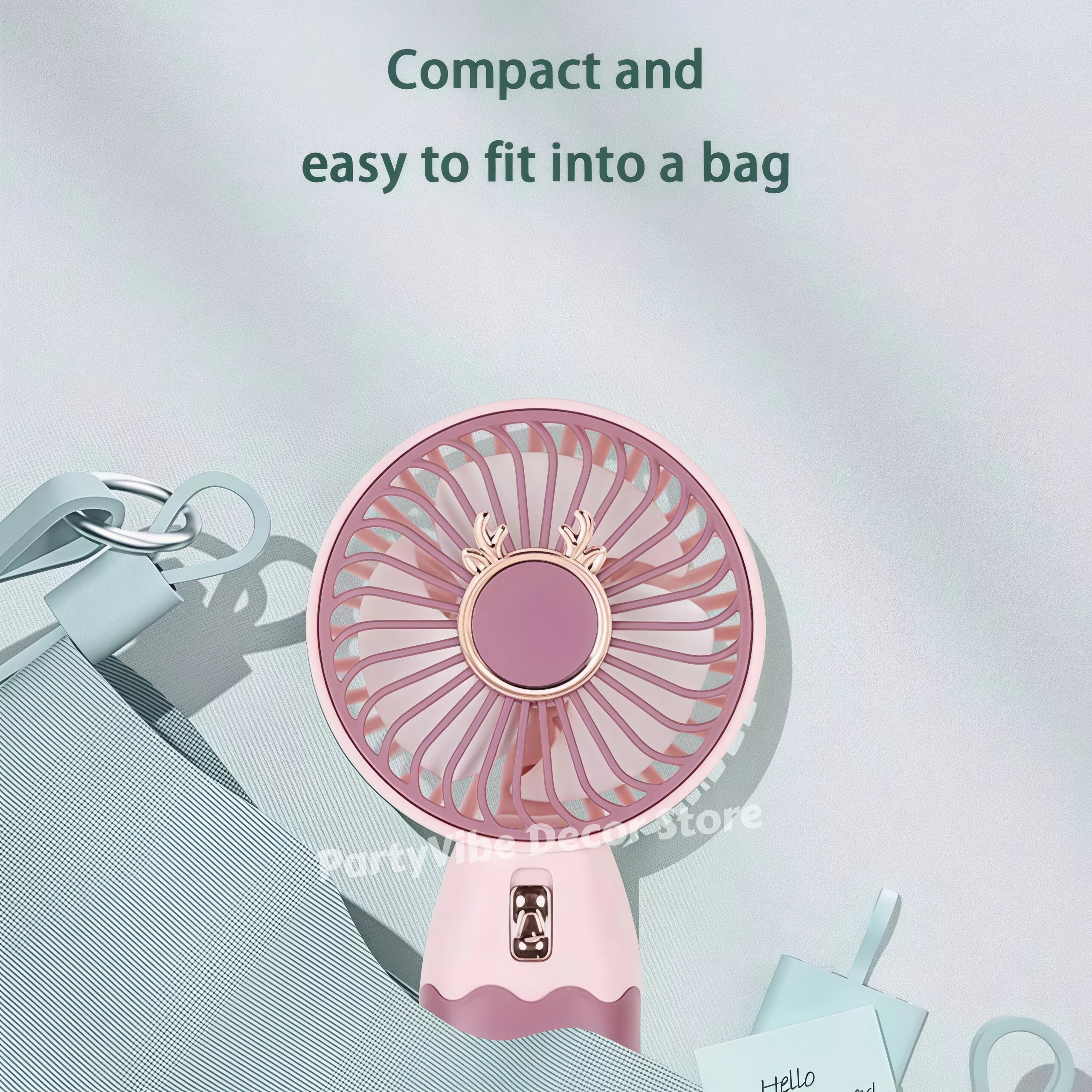 Outdoor Portable Handheld Fan 2In1 Mini Electric Fan With Mobile Phone Stand Usb Rechargeable Cooling Desk Fan Summer Gifts view 5