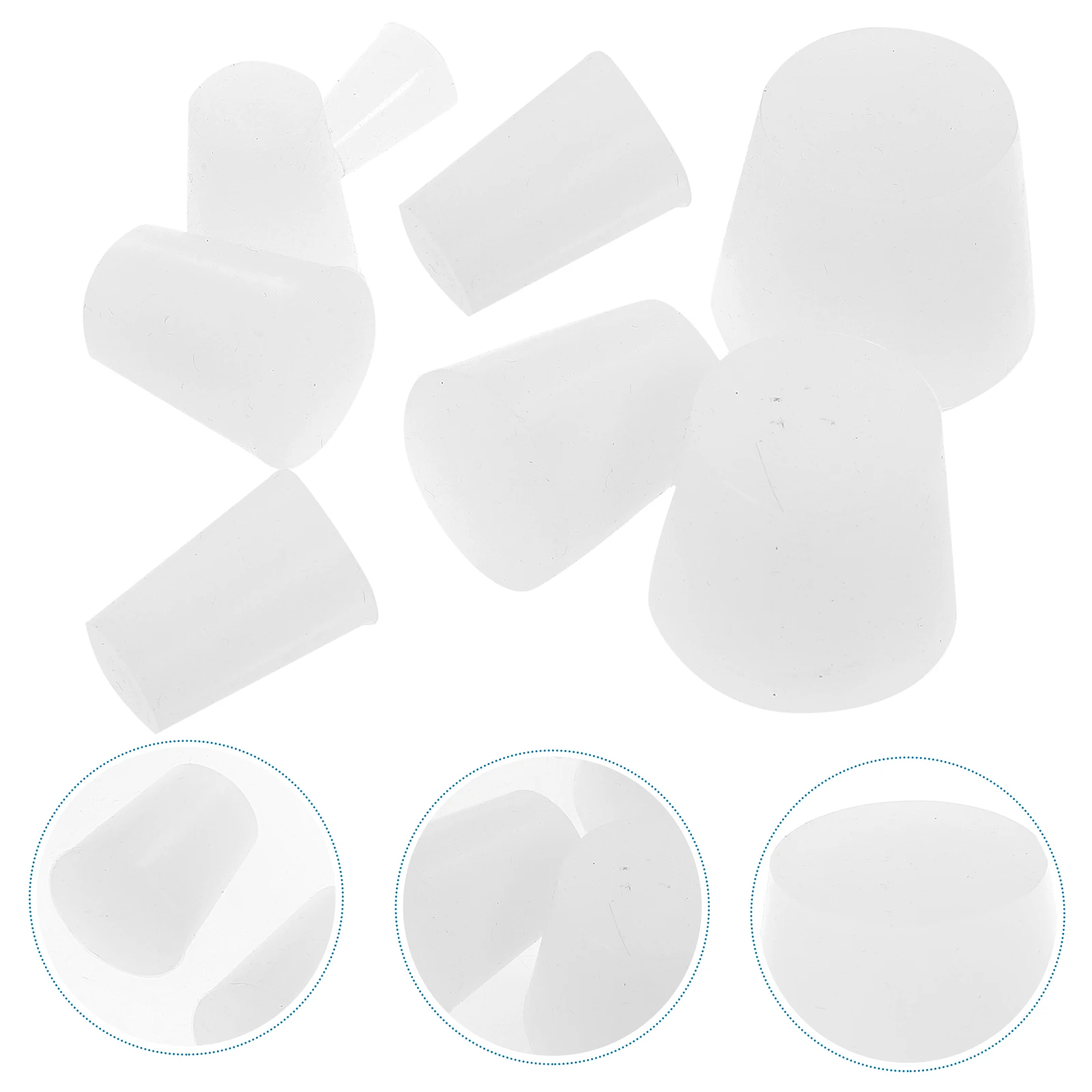 

19 шт., резиновые пробки для пробирок, белые уплотнительные пробки разных размеров для лабораторных отверстий для колб, исследования химической медицины