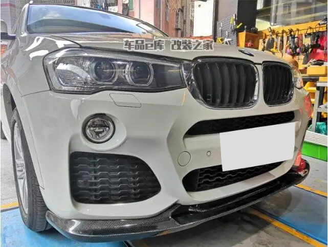 Per BMW F25 F26 X3 X4 M Sport 2014 2015 2016 2017 FRP/reale forgiato in fibra di carbonio paraurti anteriore Splitter Lip Spoiler 3D Body Kit