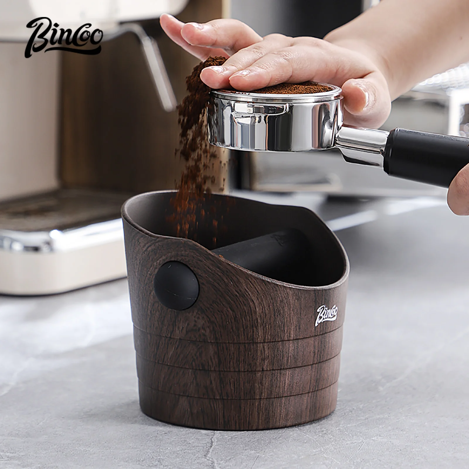 Bincoo Coffee Knock Box Espresso Grounds Container Anti Slip Espresso Dump Bin Grind Beveled Barista Goods Cafe Bar Accessories
