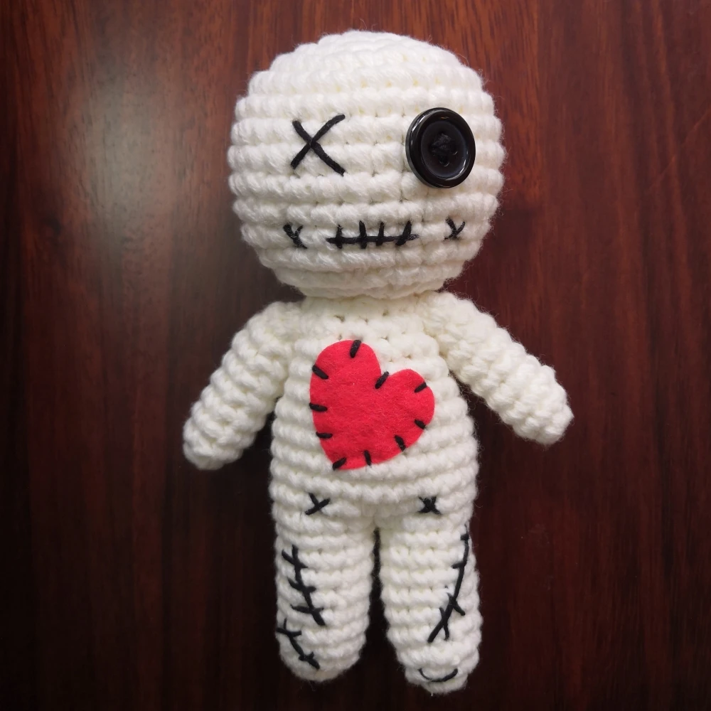 Halloween Horror Voodoo Doll Plush Toy Handmade Crochet Horror Doll Scream Night Party Holiday Desktop Decoration Party Gift