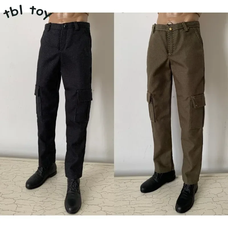 1/6 Scale Soldier Men Combat Pants Cargo Trousers with Pockets Clothes Model for 12in Male Action Toy Figures Doll Accessories