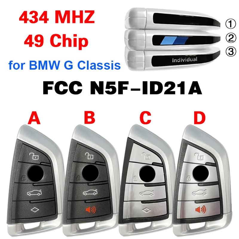 

CN006133 Original Smart Remote Control Key for BMW G Chassis FCC ID: N5F-ID21A IC: 3248A-ID21A 434MHZ 49 Chip