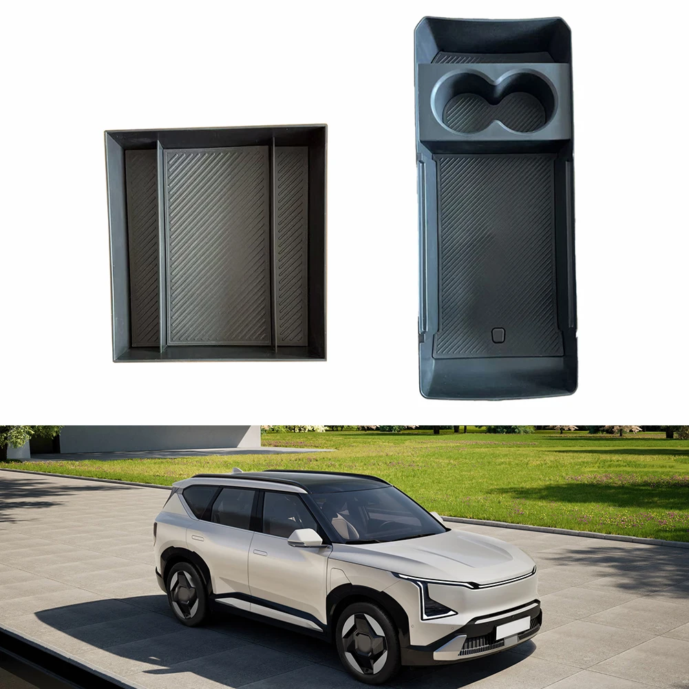 2Pcs Storage Boxes For Kia EV5 2025+ Car Center Lower Console Double Layer Storage Box Replacement Accessories