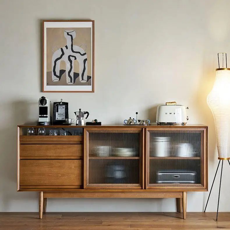 

Буфет б/у, массив дерева, в скандинавском стиле для гостиной, кофейный шкаф, стеклянная дверца, простое хранение, комод для хранения вещей