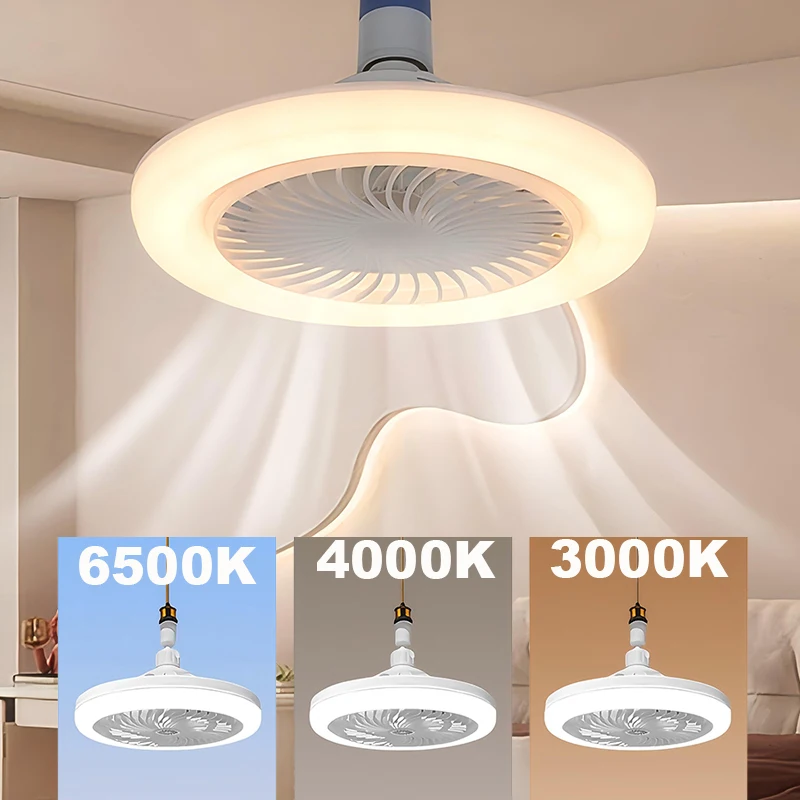 2In1 Ceiling Fan Light Indoor LED Lamp Remote Control Wall Lamp 3 Speed Mode Ceiling Light Bedroom Fan Light Living Room Kitchen