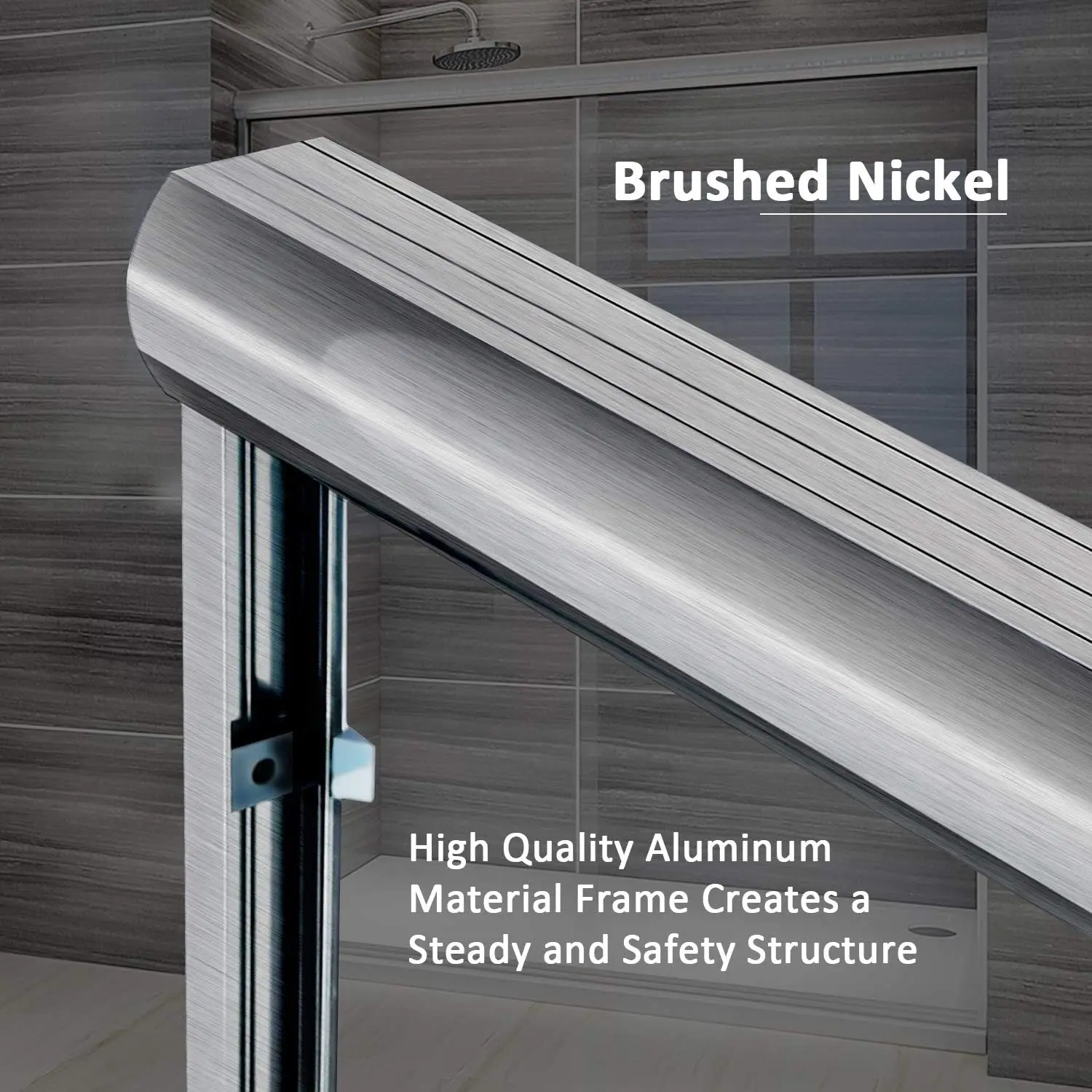 ELEGANT 58 1/2 in.- 60 in.W x 62 in. H Bypass Sliding Tub Shower Doors with 1/4 in. Clear Glass, Tub Glass Shower Door