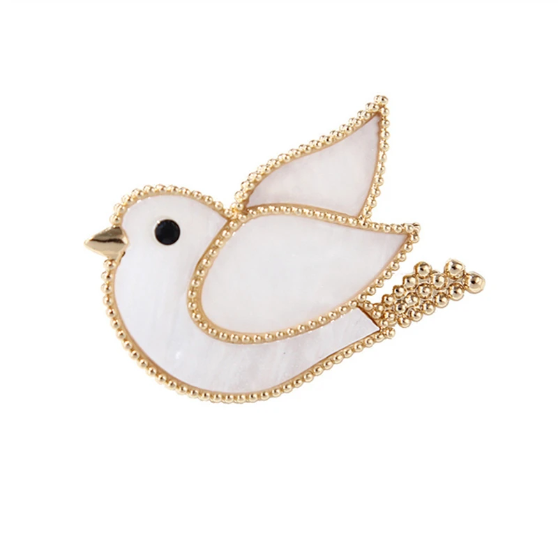 Fashion Gold Color Bird Brooches Peace Dove Women\'s Brooch Lapel Pin Collar Jewelry Anime Badges Suit Pins Christmas Gift New
