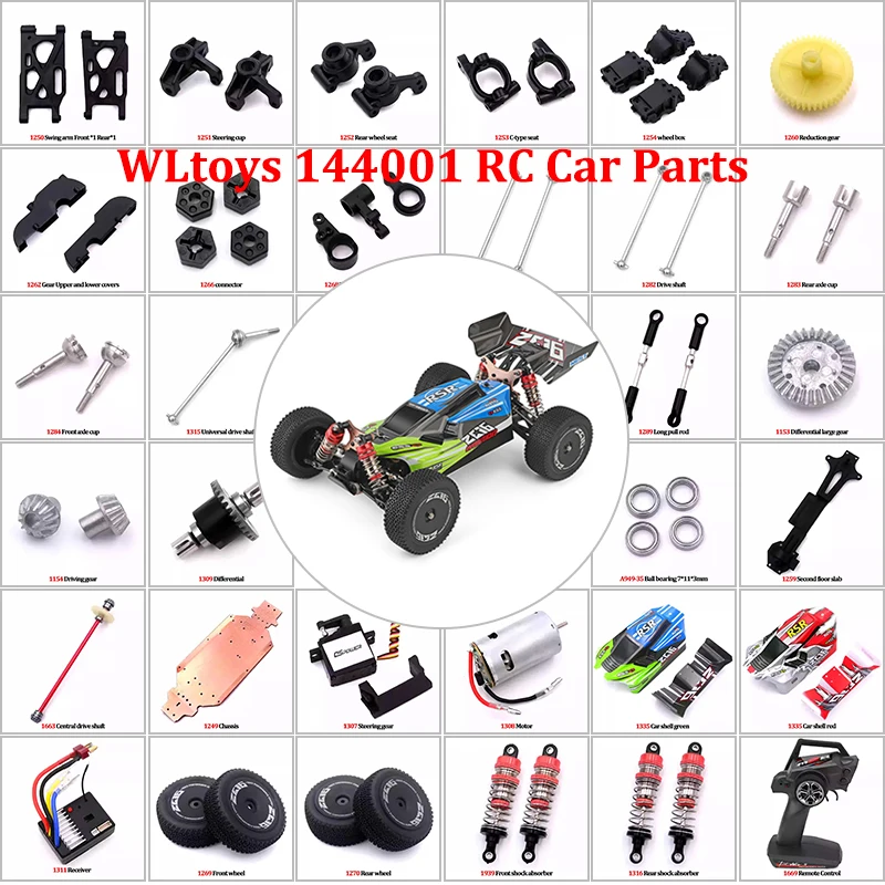 

WLtoys 144001 1/14 RC Car Spare Parts Car Servo Receiver Motor/Swing Arm/Car Body Shell Cover/ Drive Shaft / Tire RC Car Parts