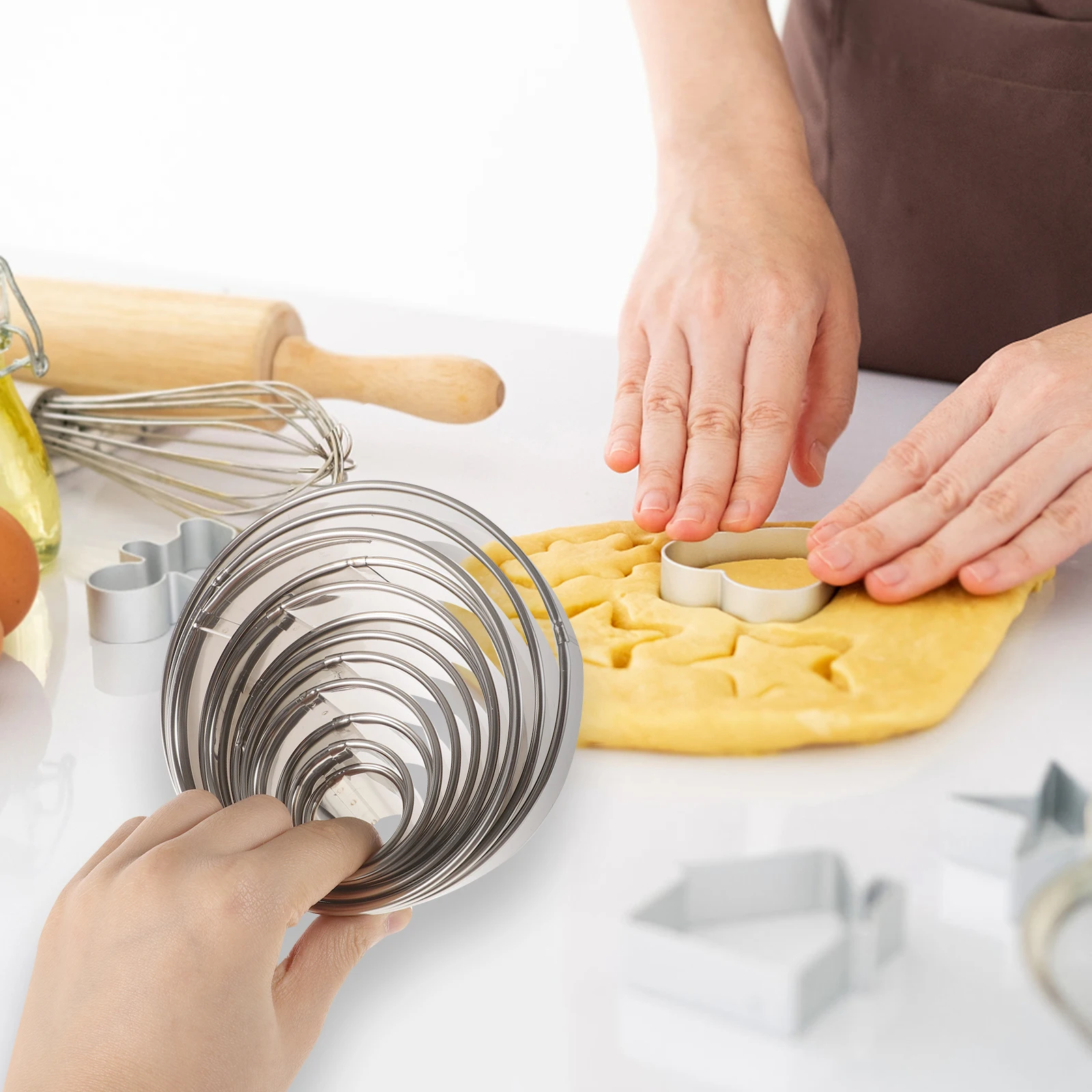 

1Set Metal Tart Ring Smooth Edges Nondeformable DIY Mousse Baking Gadget Tart Ring Baking Gadget Mousse