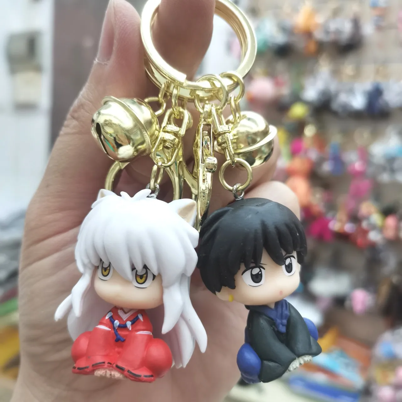 Anime Inuyasha Sesshoumaru Higurashi Kagome Kikyo Cartoon Character Model Pendant Key Chain Cosplay Props