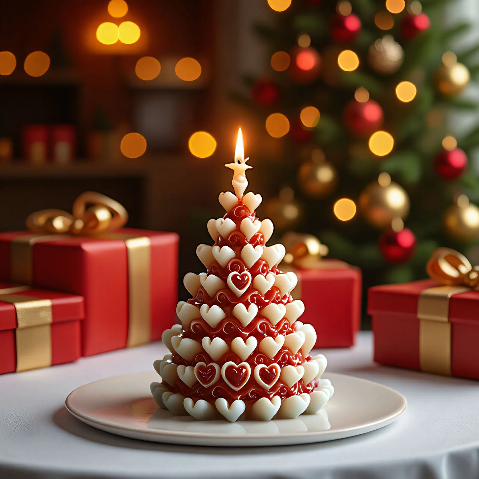 

Christmas Love Tree Scented Candle Silicone Mold DIY Heart Christmas Decoration Three-dimensional Love Candle Making Kit