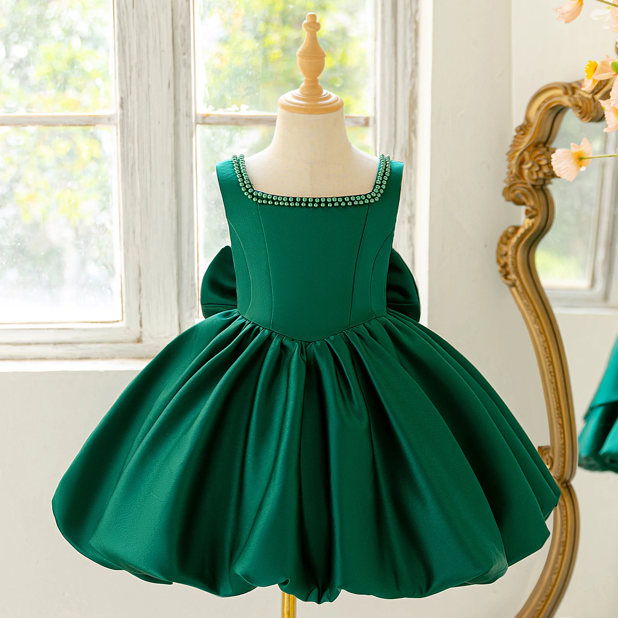 فستان توتو أنيق لحفلات المعمودية للفتيات لوليتا بفيونكة وصيفة العروس وأعياد الميلاد فساتين الأميرة للفتيات لحفلات الزفاف وحفلات التخرج المسائية